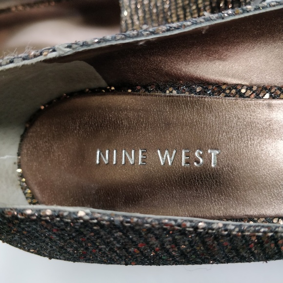 Nine West sparkly bronze platform pumps LIKE NEW - Picture 5 of 6